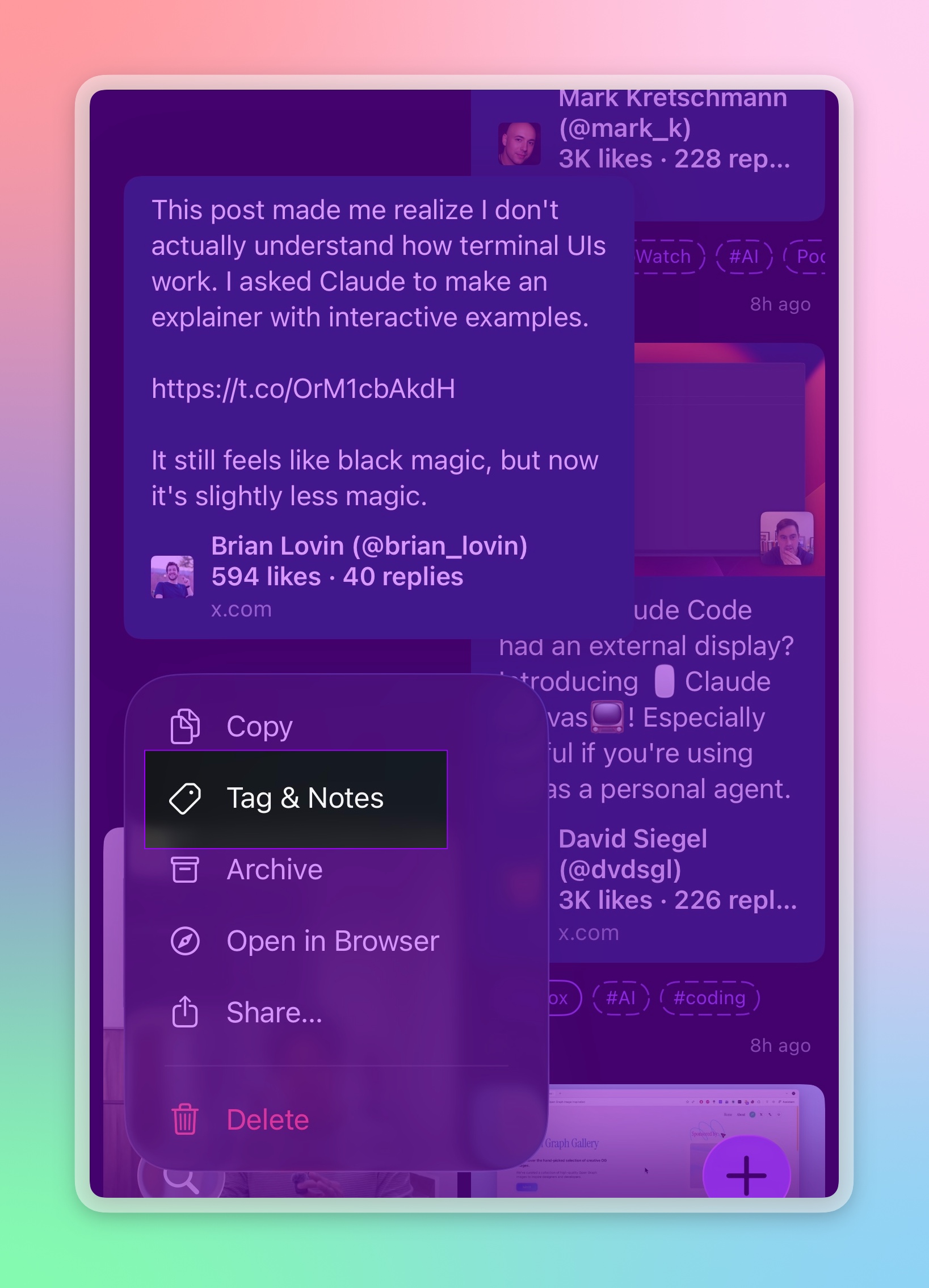 manual tag regeneration on iOS
