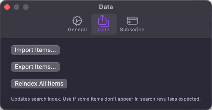 DoubleMemory import settings view